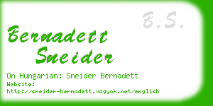 bernadett sneider business card